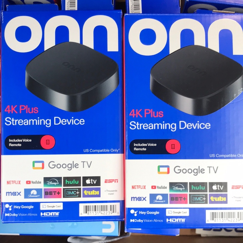 ONN Box Google TV 4K Plus Streaming Device - Black this listing is for TWO